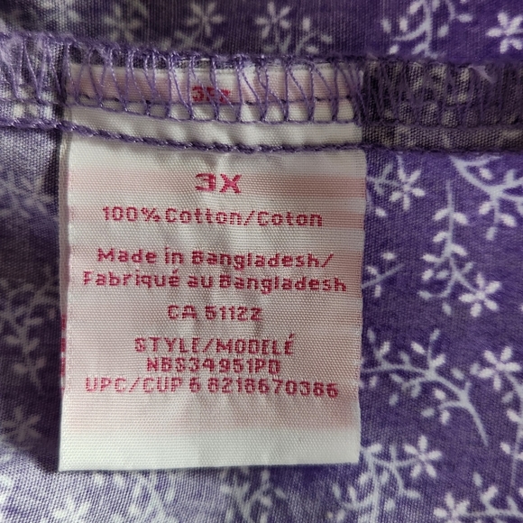 Nobo Dress Plus Size, Lilac With White Flowers, Sz 3x, Like New - Picture 9 of 11